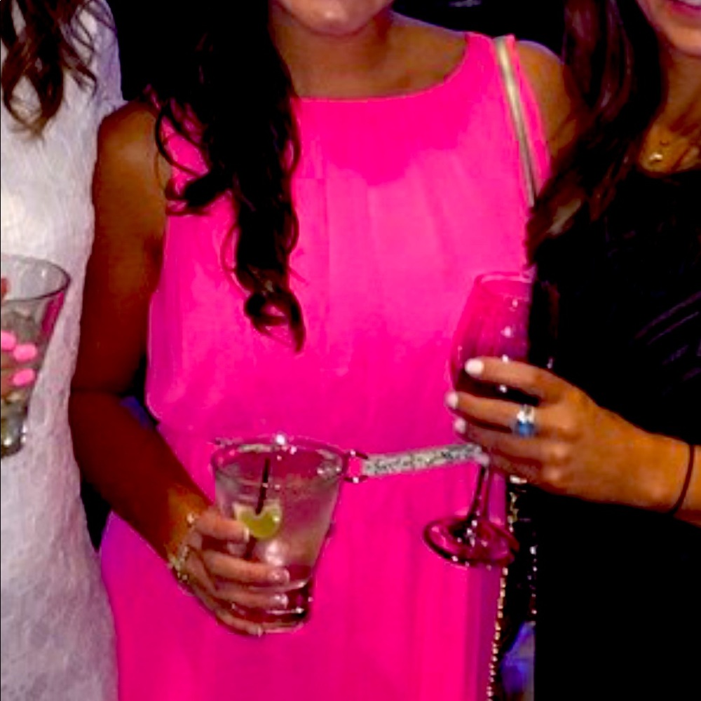 Gianni Bini Hot Pink Maxi with Snakeskin Belt XS